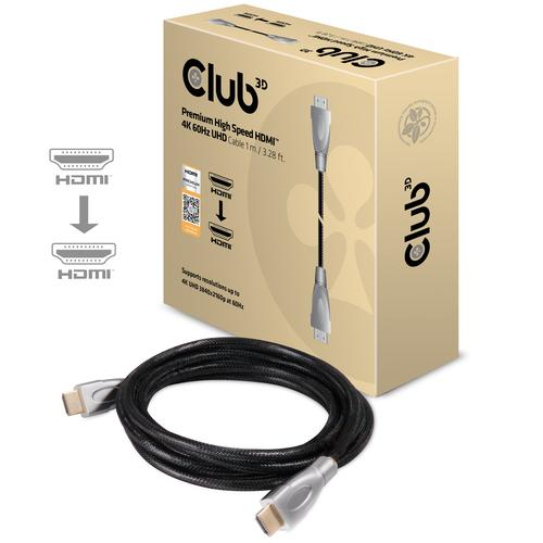 CLUB3D CAVO HDMI 2.0 MASCHIO HIGH SPEED 4K UHD LUNGHEZZA 1 METRO COLORE NERO